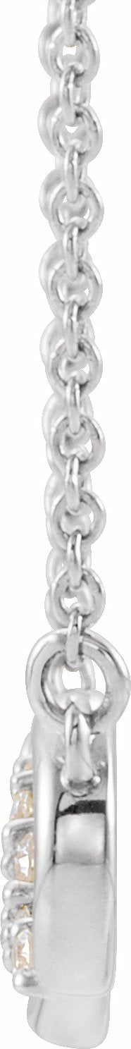 14K White 1/8 CTW Diamond Infinity-Inspired Bar 18 Necklace