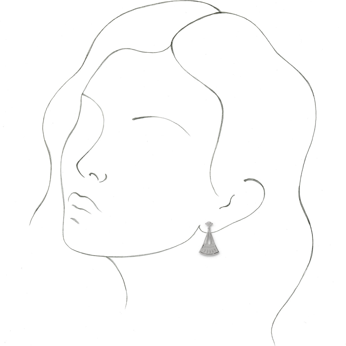 14K White Vintage-Inspired Dangle Earrings
