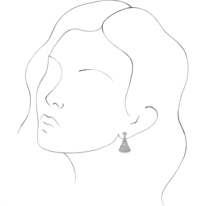 14K White Vintage-Inspired Dangle Earrings