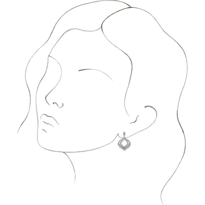 14K White Vintage-Inspired Dangle Earrings