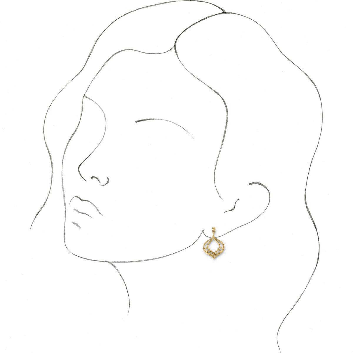 14K Yellow Vintage-Inspired Dangle Earrings