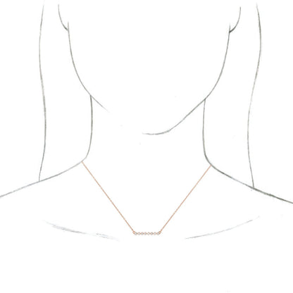 14K Rose 1/4 CTW Diamond Bar 16 Necklace