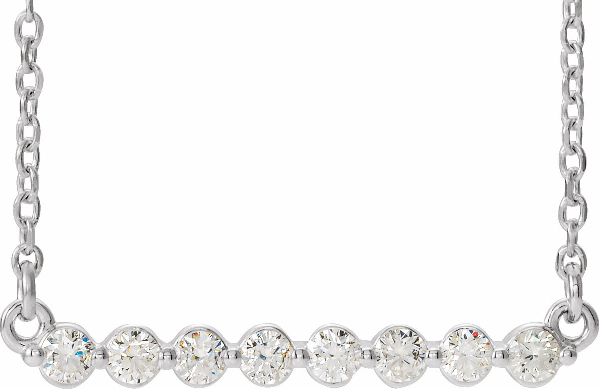 14K White 1/4 CTW Diamond Bar 18 Necklace