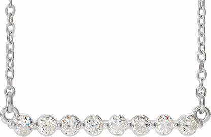 14K White 1/4 CTW Diamond Bar 18 Necklace