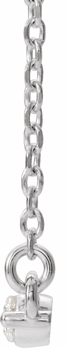 14K White 1/4 CTW Diamond Bar 18 Necklace