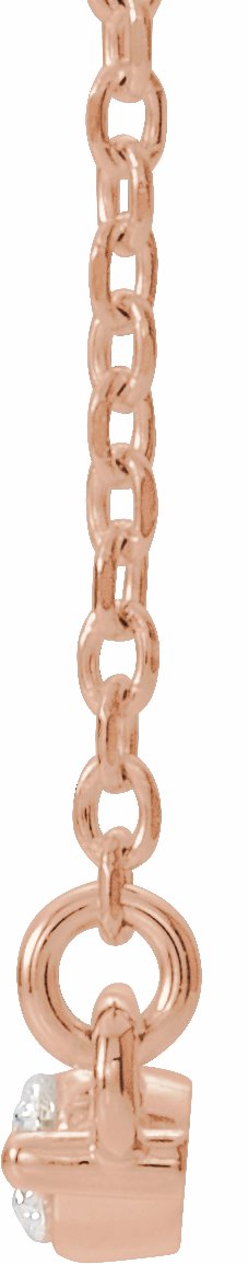 14K Rose 1/4 CTW Diamond Bar 18 Necklace