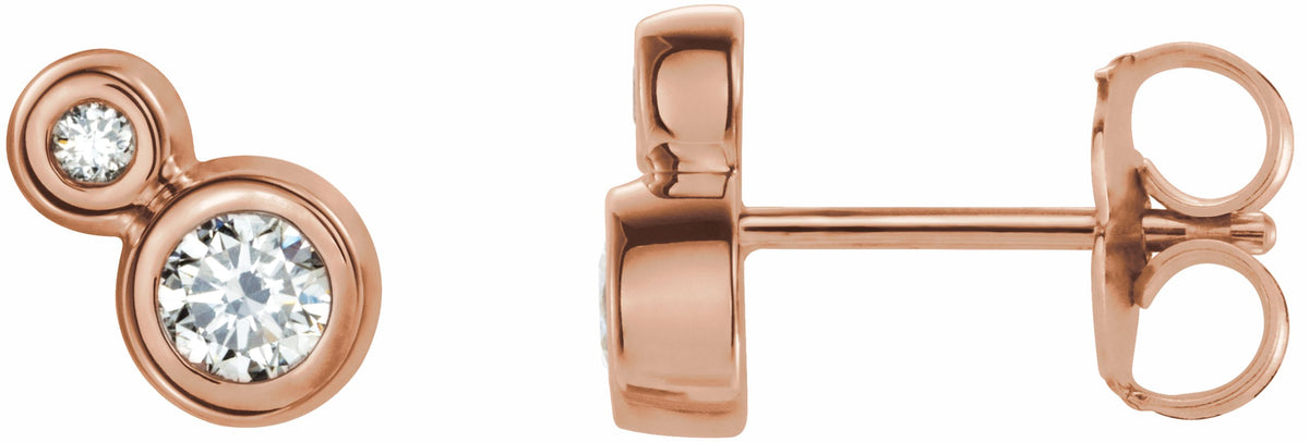 14K Rose 1/5 CTW Diamond Earrings