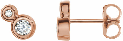 14K Rose 1/5 CTW Diamond Earrings