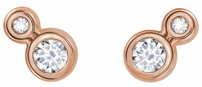 14K Rose 1/5 CTW Diamond Earrings