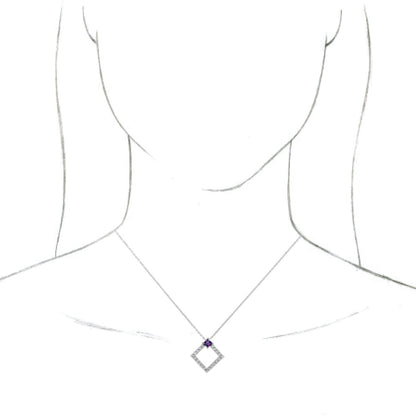 14K White Amethyst & 3/8 CTW Diamond 16-18 Necklace