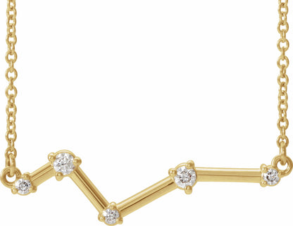 14K Yellow 1/10 CTW Diamond Constellation 18 Necklace