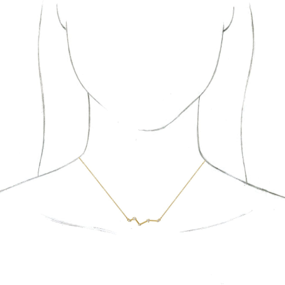 14K Yellow 1/10 CTW Diamond Constellation 18 Necklace