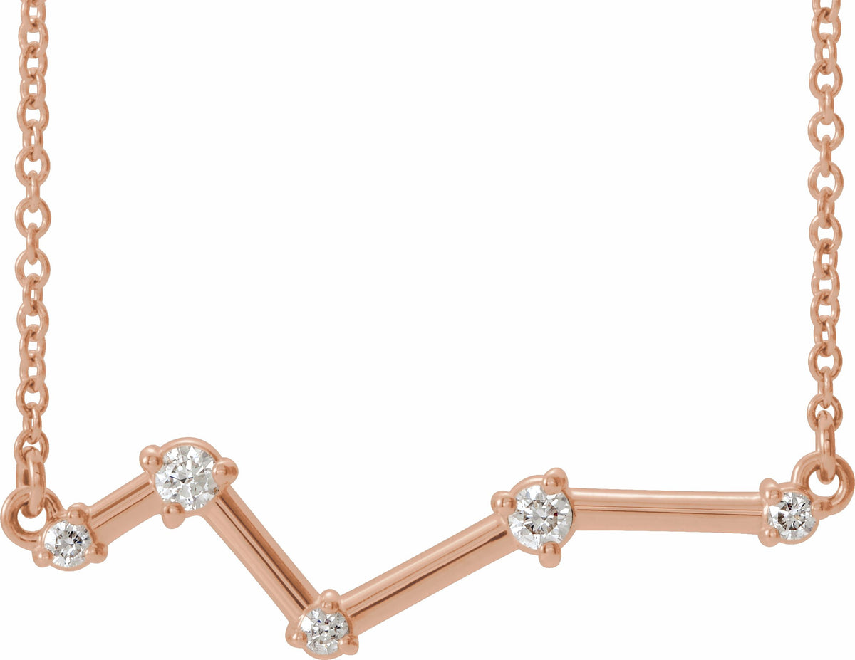 14K Rose 1/10 CTW Diamond Constellation 18 Necklace