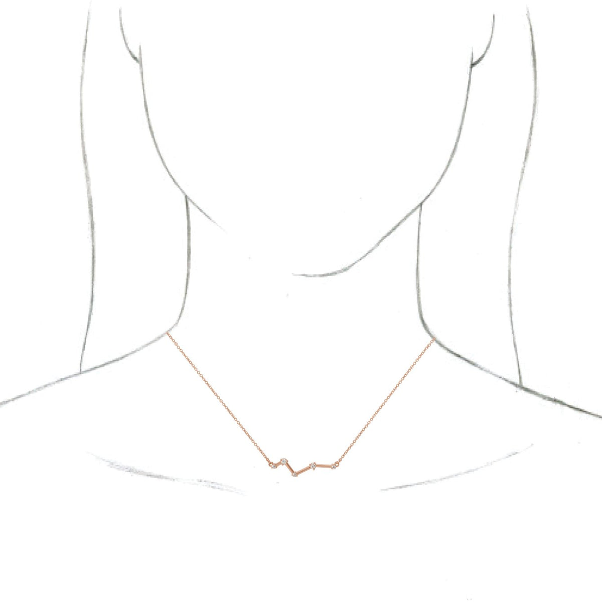14K Rose 1/10 CTW Diamond Constellation 18 Necklace