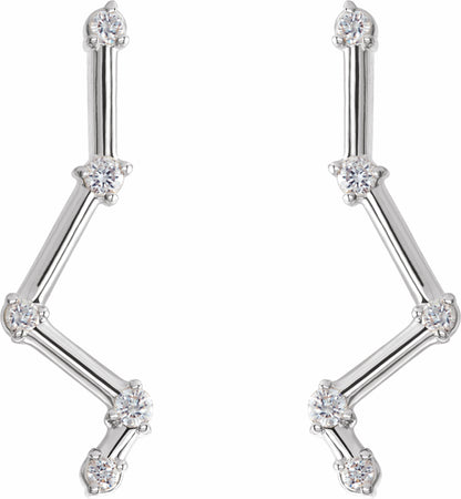14K White 1/10 CTW Diamond Constellation Earring Climbers