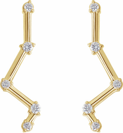 14K Yellow 1/10 CTW Diamond Constellation Earring Climbers