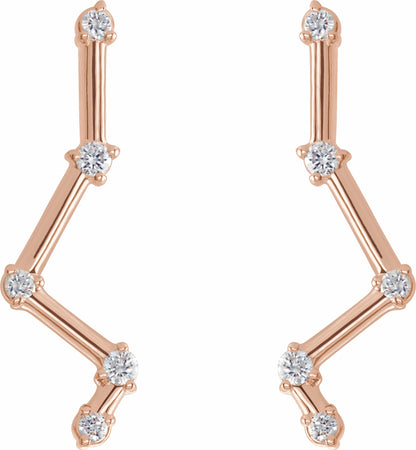 14K Rose 1/10 CTW Diamond Constellation Earring Climbers