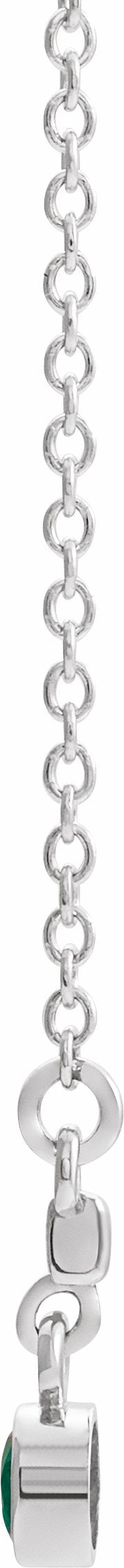 14K White Emerald Bezel-Set 16 Bar Necklace