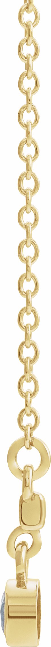 14K Yellow Diamond Bezel-Set 18 Bar Necklace