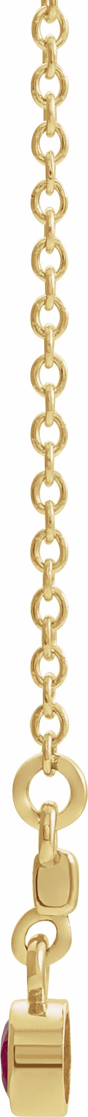 14K Yellow Ruby Bezel-Set 18 Bar Necklace