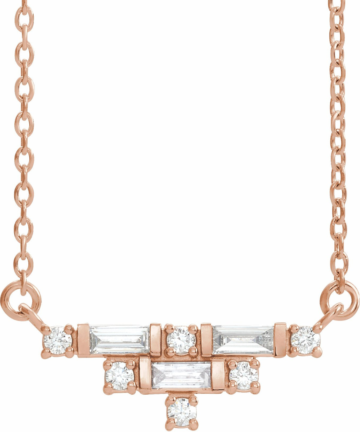 14K Rose 1/4 CTW Diamond Art Deco 18 Necklace