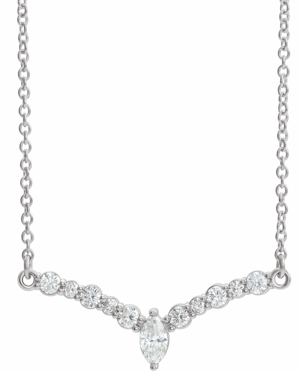 14K White 1/3 CTW Diamond 18 V Necklace