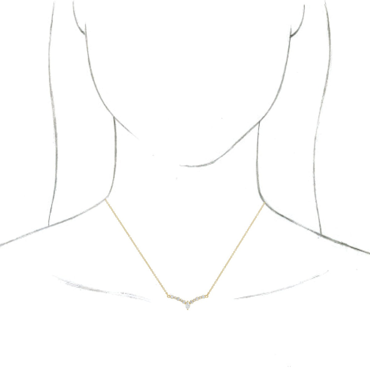 14K Yellow 1/3 CTW Diamond 18 V Necklace