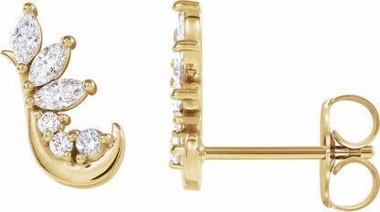 14K Yellow 1/4 CTW Diamond Earring Climbers