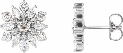 14K White 1 CTW Diamond Earrings