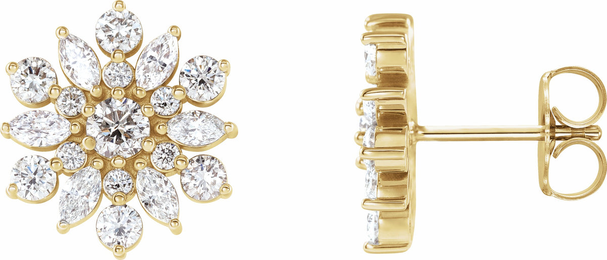 14K Yellow 1 CTW Diamond Earrings
