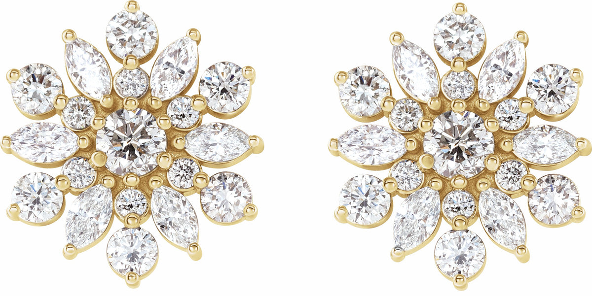 14K Yellow 1 CTW Diamond Earrings