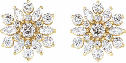 14K Yellow 1 CTW Diamond Earrings