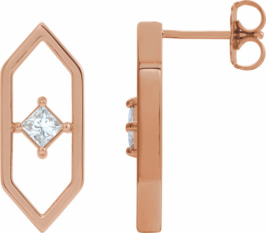 14K Rose 1/3 CTW Diamond Geometric Earrings