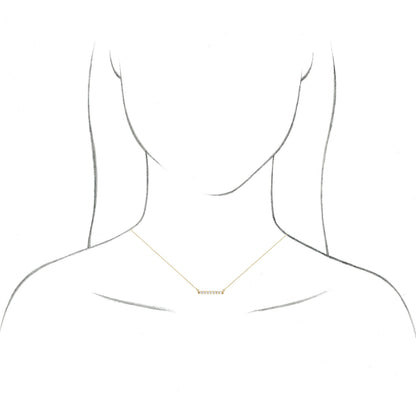 14K White 1/4 CTW Diamond French-Set Bar 18 Necklace