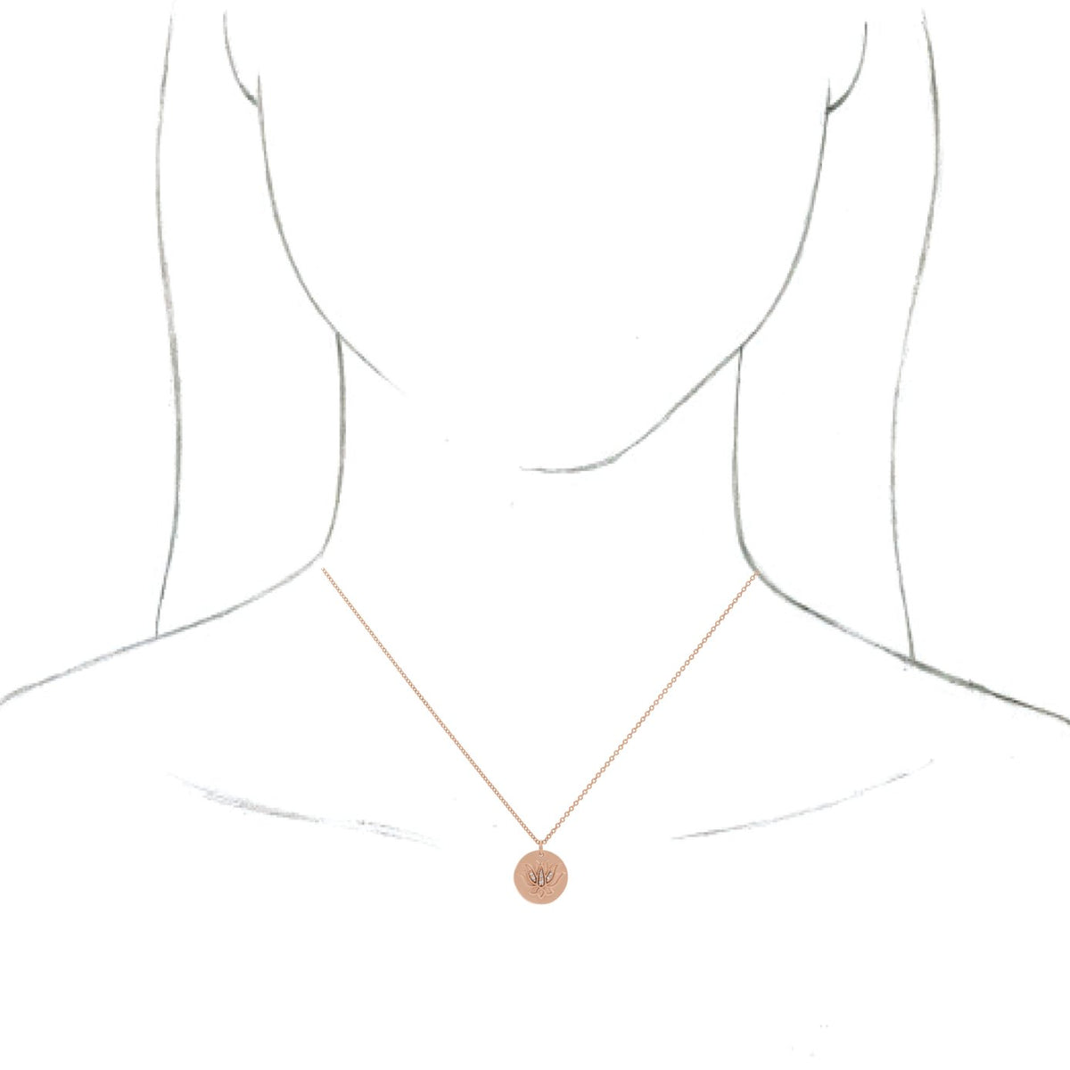 14K Rose .025 CTW Diamond Lotus 16-18 Necklace