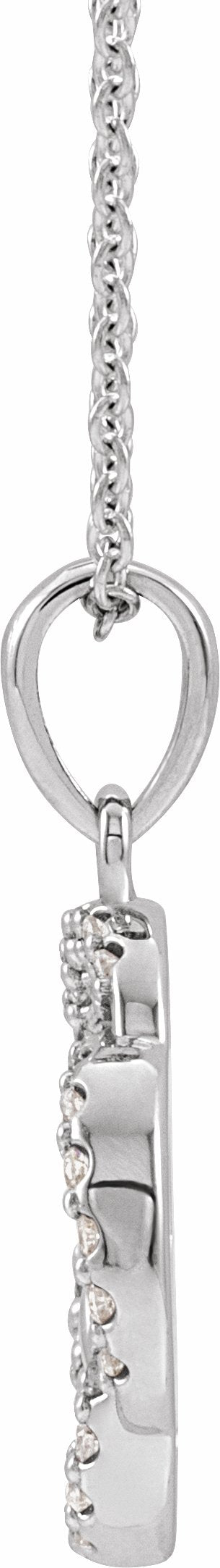 14K White 1/8 CTW Diamond Five-Fold Celtic Necklace