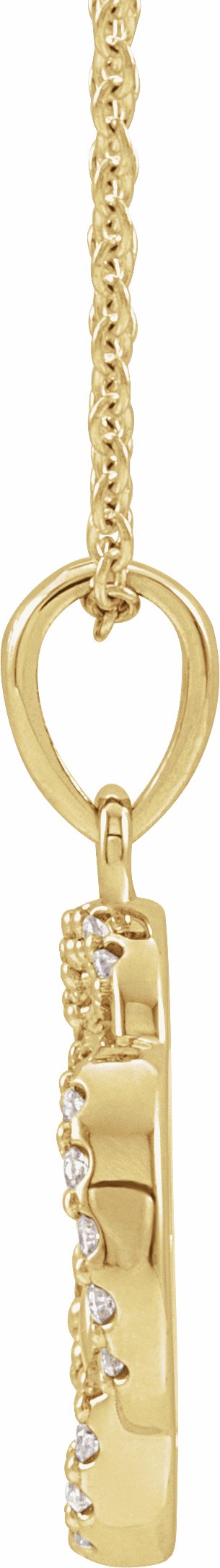 14K Yellow 1/8 CTW Diamond Five-Fold Celtic Necklace