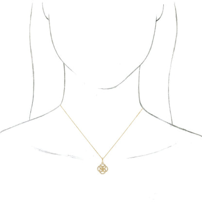 14K Yellow 1/8 CTW Diamond Five-Fold Celtic Necklace