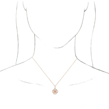 14K Rose 1/8 CTW Diamond Five-Fold Celtic Necklace