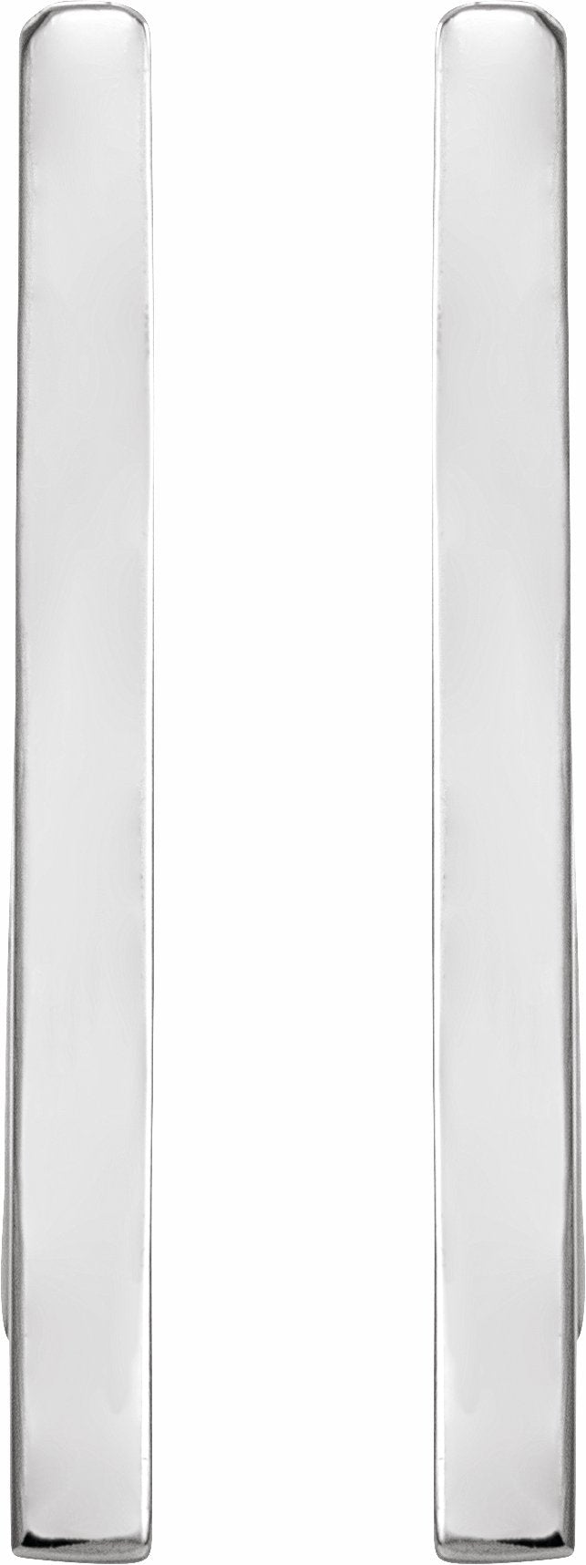14K White Triangle Hoop Earrings