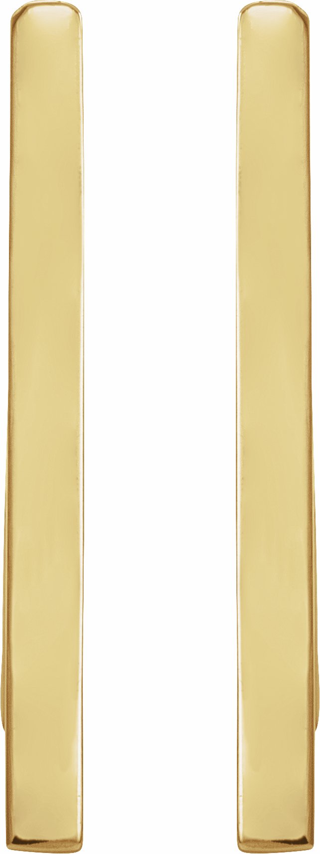 14K Yellow Triangle Hoop Earrings