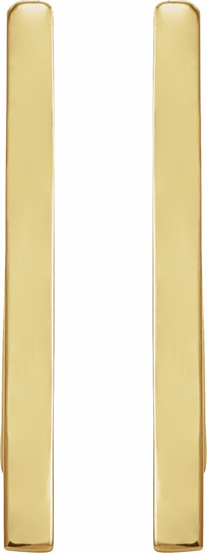 14K Yellow Triangle Hoop Earrings