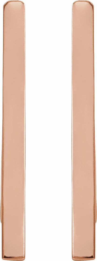 14K Rose Triangle Hoop Earrings