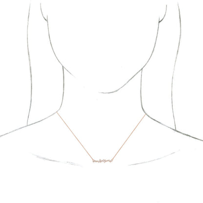 14K Rose 1/3 CTW Diamond Scattered Bar 18 Necklace