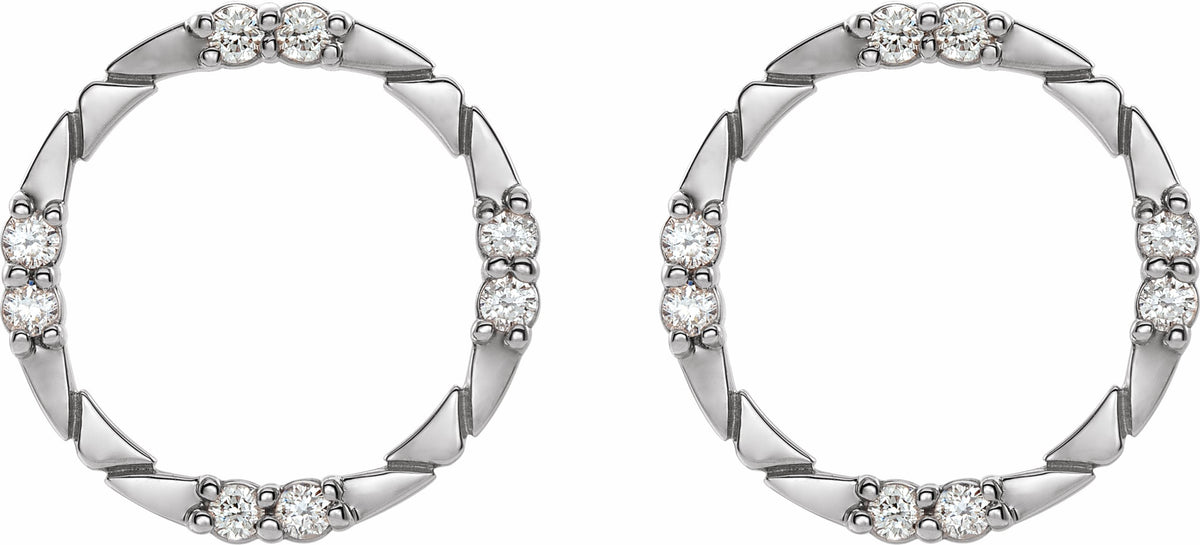 14K White 1/5 CTW Diamond Geometric Earrings