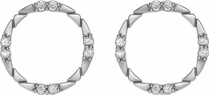 14K White 1/5 CTW Diamond Geometric Earrings