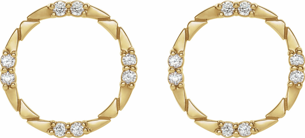 14K Yellow 1/5 CTW Diamond Geometric Earrings