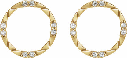 14K Yellow 1/5 CTW Diamond Geometric Earrings
