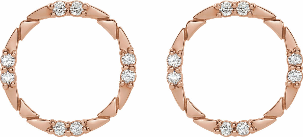14K Rose 1/5 CTW Diamond Geometric Earrings