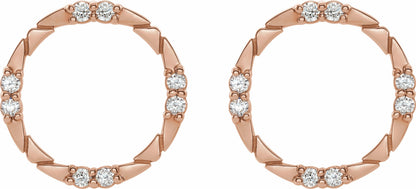 14K Rose 1/5 CTW Diamond Geometric Earrings